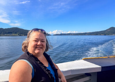 On the ferry with Gibsons, BC in the background