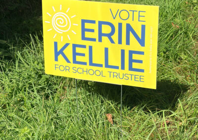 Vote Erin Kellie for SD46 School Trustee Sign in grass